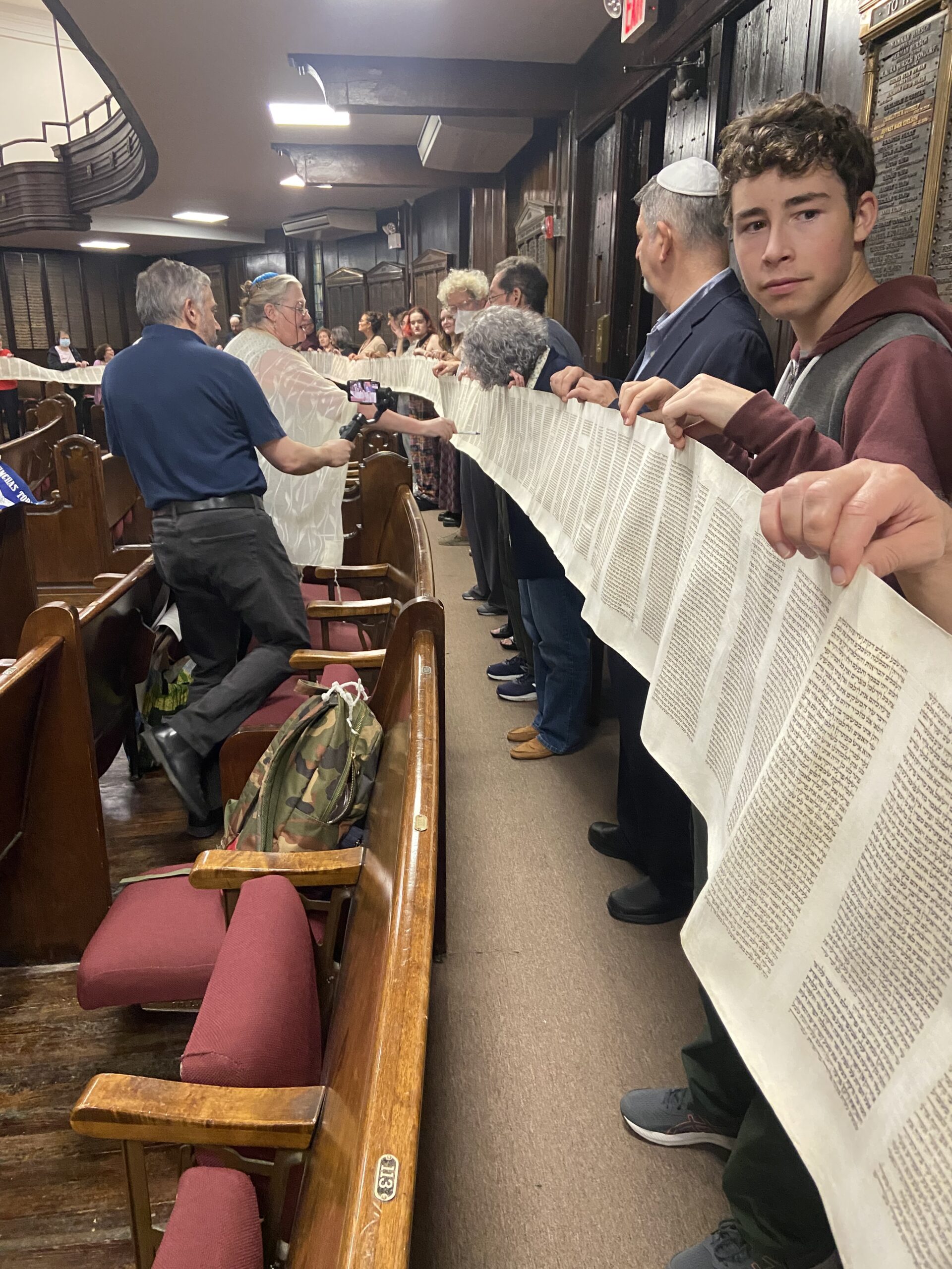 Unrolled Torah scroll at B'ShERT